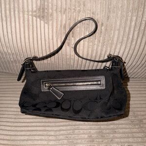Black Signature Jacquard Shoulder Bag